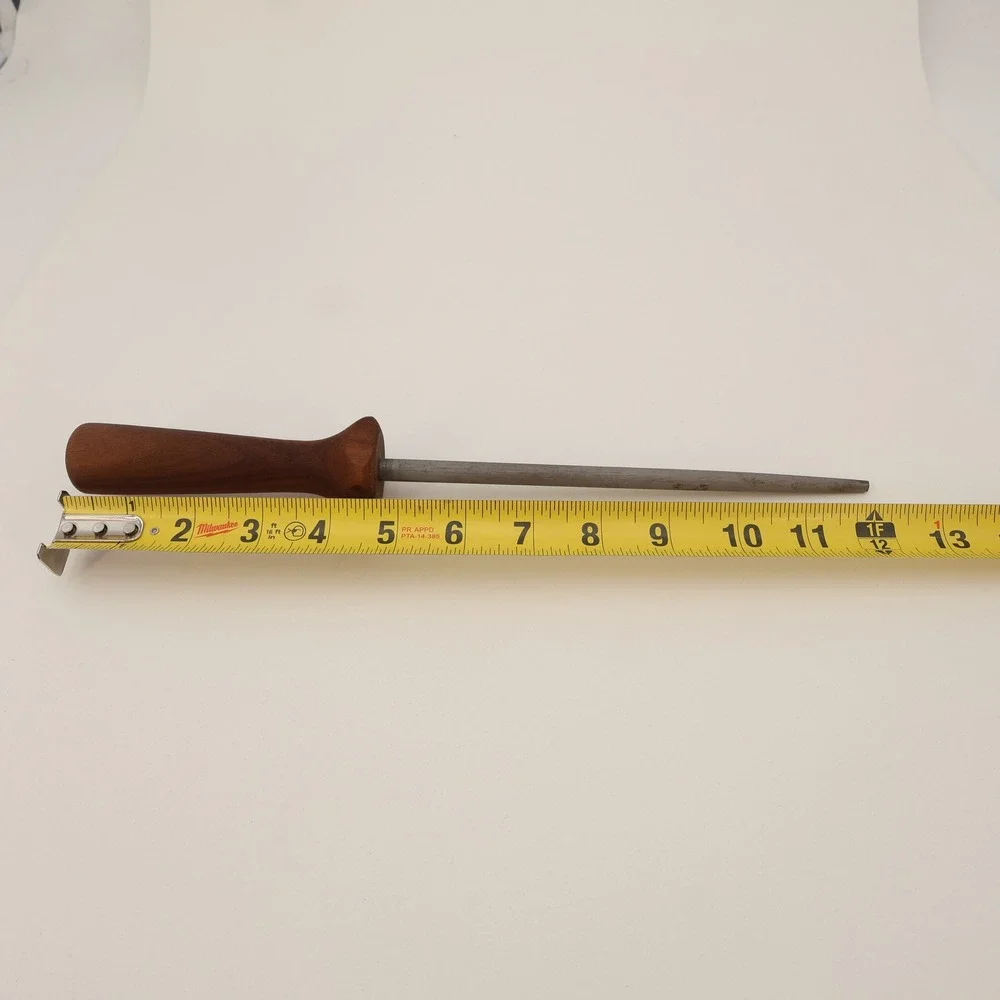 Chicago Cutlery Vintage Honing Steel Knife Sharpener Walnut Wood Handle 12 Inch